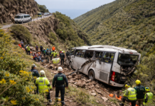 Mortal accidente de una guagua turística de La Gomera Accidente en la Gomera