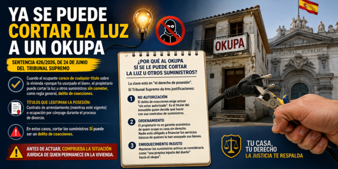 se puede cortar la luz a un okupa